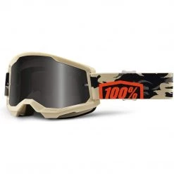 100% Strata 2 Sand Goggles For Desert Riding, Kombat Frame With Smoke Lens Outdoor Recreation
