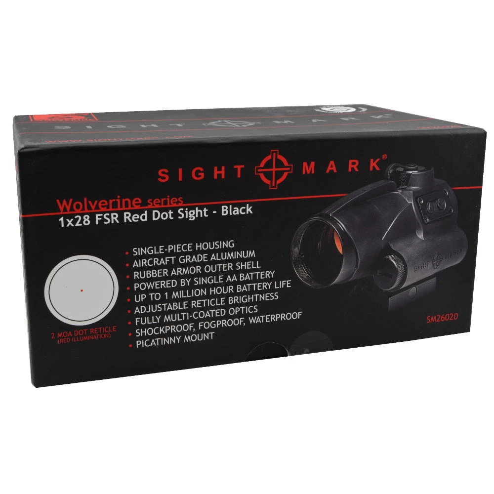 Sightmark Wolverine 1x28 FSR Red Dot Sight 2 MOA Dot Reticle - Black Outdoor Recreation 7 Sightmark Wolverine 1x28 FSR Red Dot Sight 2 MOA Dot Reticle - Black Outdoor Recreation