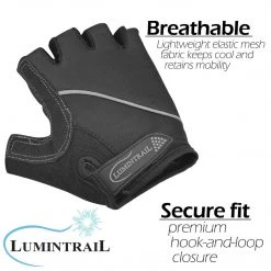 Lumintrail Bicycle Gloves, Half Finger Shock-Absorbing