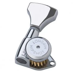 Hipshot Guitar Tuner Upgrade Kit 6 Inline Headstock Grip-Lock Open Bass Side Non Staggered - Chrome Outdoor Recreation