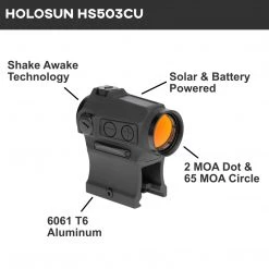 Outdoor Recreation Holosun HS503CU Red Dot Sight 2 MOA And 65 MOA Reticle
