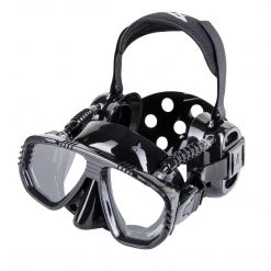 IST Pro Ear Dive Mask With Ear Covers Twin Lens Tempered Glass - Black