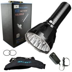 Imalent MS18 Rechargeable Flashlight 100,000 Lumens LED Light W/ Strap & Charger Flashlights