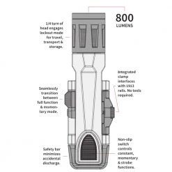 Outdoor Recreation Inforce WMLx White Gen 2 LED Weapon Mounted Light 800 Lumens - WX-06-1