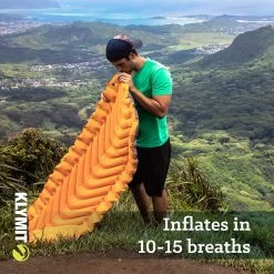 Outdoor Recreation Klymit Insulated Static V Lite Sleeping Pad, Mango Orange