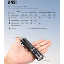 Outdoor Recreation Klarus G15 Rechargeable Flashlight 4000 Lumen LED Tactical Light