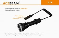 Outdoor Recreation Acebeam L18 1500 Lumens LED Tactical Flashlight With Rechargeable 21700 Battery