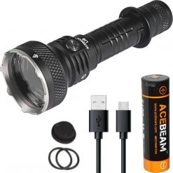 Outdoor Recreation Acebeam L18 1500 Lumens LED Tactical Flashlight With Rechargeable 21700 Battery