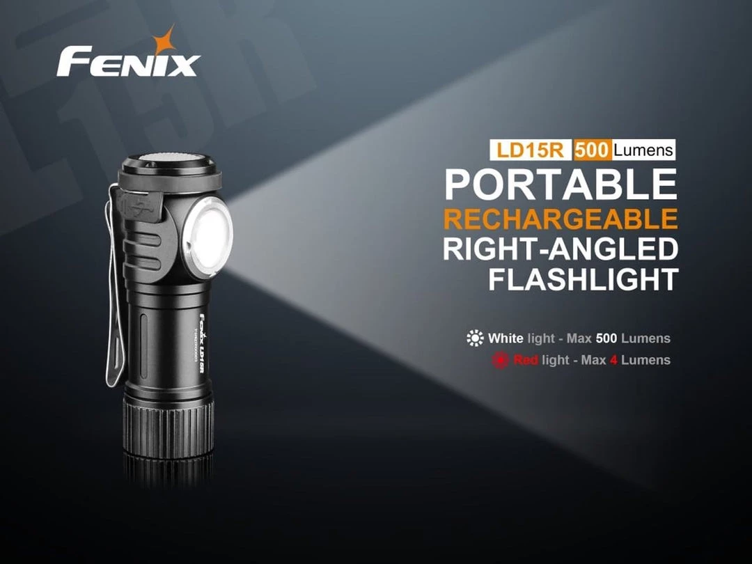 Outdoor Recreation Fenix LD15R Right-Angled Rechargeable LED Flashlight 500 Lumens 4 Outdoor Recreation Fenix LD15R Right-Angled Rechargeable LED Flashlight 500 Lumens