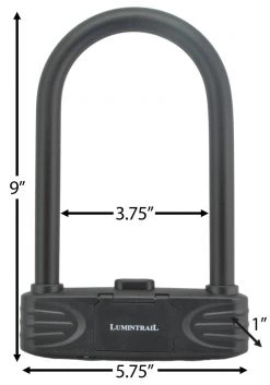 Lumintrail Bicycle Combination U-Lock, Medium Security