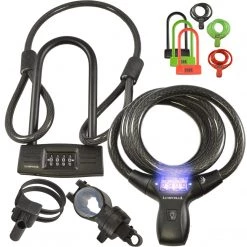Lumintrail Cycle Bike Cable Lock Combination And U-Lock Combo