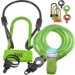 Lumintrail Cycle Bike Cable Lock Combination And U-Lock Combo