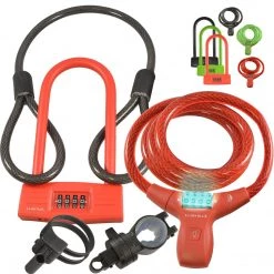 Lumintrail Cycle Bike Cable Lock Combination And U-Lock Combo