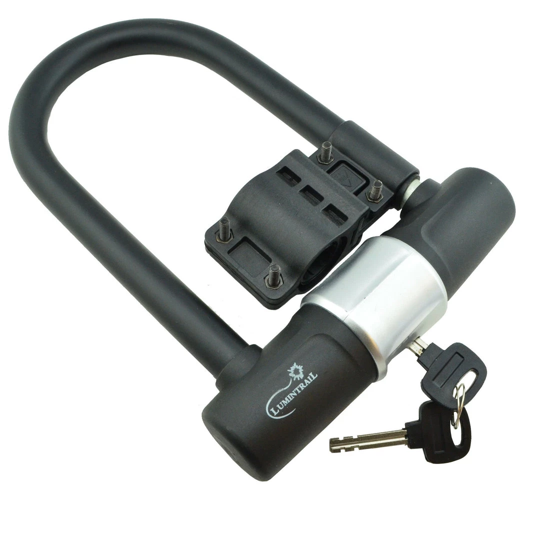Lumintrail Bicycle Keyed U-Lock With Security Cable Mount 2 Lumintrail Bicycle Keyed U-Lock With Security Cable Mount