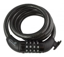 Lumintrail Combination Bike Lock With Self Coiling Steel Cable And Mount