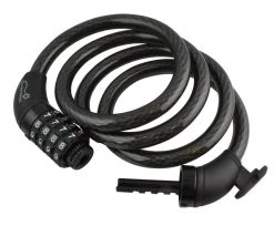 Lumintrail Combination Bike Lock With Self Coiling Steel Cable And Mount
