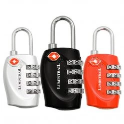 Lumintrail Travel Lock With Steel Cable - TSA Approved 4 Digit Combination Outdoor Recreation
