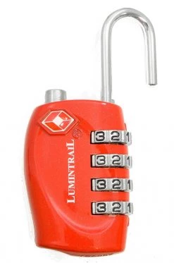 Lumintrail Travel Lock With Steel Cable - TSA Approved 4 Digit Combination Outdoor Recreation