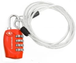 Lumintrail Travel Lock With Steel Cable - TSA Approved 4 Digit Combination Outdoor Recreation