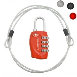Lumintrail Travel Lock With Steel Cable - TSA Approved 4 Digit Combination Outdoor Recreation