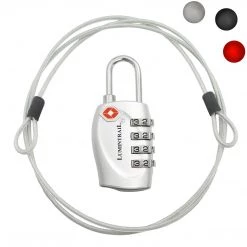 Lumintrail Travel Lock With Steel Cable - TSA Approved 4 Digit Combination Outdoor Recreation