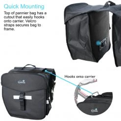 Lumintrail Double Pannier Bike Bags 36L Bag Capacity For Rear Bicycle Rack Outdoor Recreation