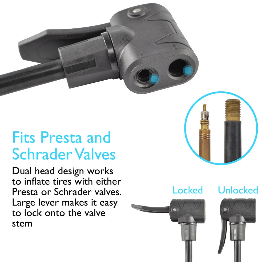 Lumintrail Bike Floor Pump Dual Valve With Gauge PM-38 Outdoor Recreation 5 Lumintrail Bike Floor Pump Dual Valve With Gauge PM-38 Outdoor Recreation
