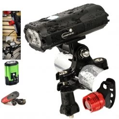 Lumintrail Bike Headlight: USB Rechargeable With Tail Light Set
