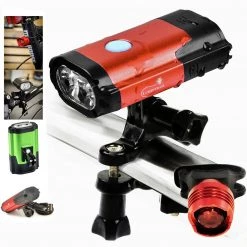 Lumintrail Bike Headlight: USB Rechargeable With Tail Light Set