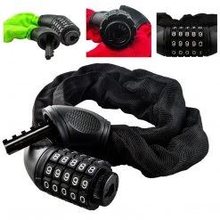 Lumintrail Outdoor Recreation Bike Lock With Steel Coil Combination Chain