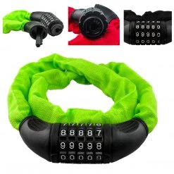 Lumintrail Outdoor Recreation Bike Lock With Steel Coil Combination Chain