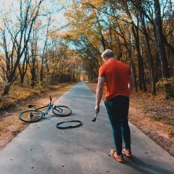 Lumintrail Outdoor Recreation Mini Bike Pump Rotating Dual Nozzle Head With Built-in Gauge