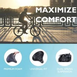 Outdoor Recreation Lumintrail Oversize Comfort Bike Seat Universal Fit Wide Saddle For Outdoor And Exercise Bikes 10 Outdoor Recreation Lumintrail Oversize Comfort Bike Seat Universal Fit Wide Saddle For Outdoor And Exercise Bikes
