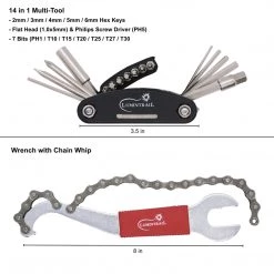 Outdoor Recreation Lumintrail 38 Piece Bike Tool Kit Bicycle Repair Tool Box For Mountain And Road Bikes With Storage Case