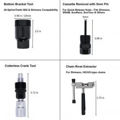 Outdoor Recreation Lumintrail 38 Piece Bike Tool Kit Bicycle Repair Tool Box For Mountain And Road Bikes With Storage Case