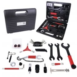 Outdoor Recreation Lumintrail 38 Piece Bike Tool Kit Bicycle Repair Tool Box For Mountain And Road Bikes With Storage Case