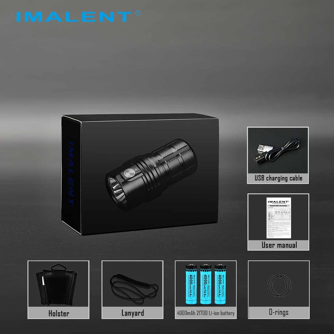 IMALENT Rechargeable LED Flashlight 25000 Lumens, With 3 X 21700 Batteries 9 IMALENT Rechargeable LED Flashlight 25000 Lumens, With 3 X 21700 Batteries