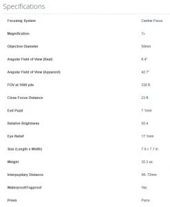 Sport Optics Nikon 7239 Action 7x50 EX Extreme All-Terrain Binocular