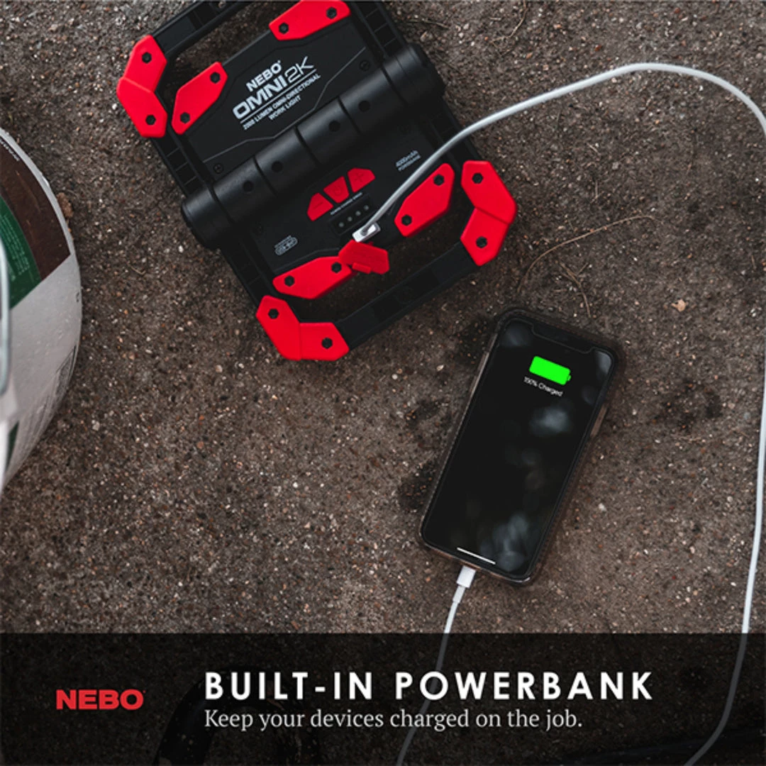 Nebo OMNI 2K Rechargeable Work Light 2000 Lumen LED Light And Power Bank 6 Nebo OMNI 2K Rechargeable Work Light 2000 Lumen LED Light And Power Bank