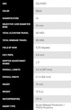 Sig Sauer SOJ41001 Juliet4 4x24mm Magnifier Powercam Quick - Black Weapon Lights 7 Sig Sauer SOJ41001 Juliet4 4x24mm Magnifier Powercam Quick - Black Weapon Lights