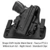 Alien Gear Holsters Shape Shift Inside Waist Band Taurus PT111 Millennium G2 -RH Shooting