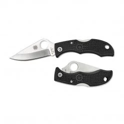 Spyderco Ladybug 3 Folding Knife Plain Edge Blade With Keychain Loop, Black Outdoor Recreation