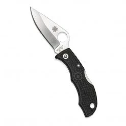 Spyderco Ladybug 3 Folding Knife Plain Edge Blade With Keychain Loop, Black Outdoor Recreation
