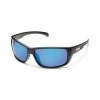 Suncloud Milestone Large Fit Sunglasses Matte Black With Polar Blue Mirror Lens