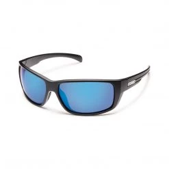 Suncloud Milestone Large Fit Sunglasses Matte Black With Polar Blue Mirror Lens