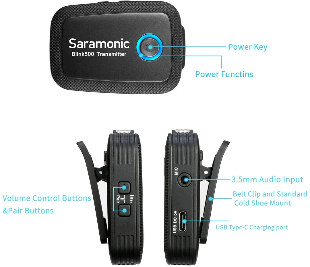 Saramonic Blink 500 B1 (TX+RX) Ultracompact 2.4GHz Wireless Microphone System Outdoor Recreation 7 Saramonic Blink 500 B1 (TX+RX) Ultracompact 2.4GHz Wireless Microphone System Outdoor Recreation
