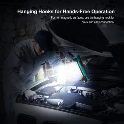 Work Lights Klarus LED Work Light, 550 Lumens Rechargeable COB Work Light With Magnetic Base & Hook