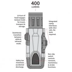 InForce WML White IR GEN 2 LED Weapon Mounted Light 400 Lumens With Infrared 13 InForce WML White IR GEN 2 LED Weapon Mounted Light 400 Lumens With Infrared