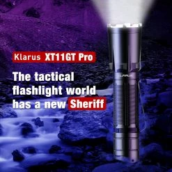 Klarus XT11GT Pro, 2200 Lumens USB C Rechargeable Tactical Flashlight, Dual Tail Switch, 3100 MAh 18650 Battery Outdoor Recreation