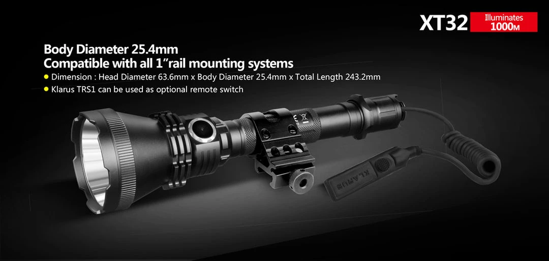 Klarus - XT32 Hunting LED Flashlight 1200LM Torch 9 Klarus - XT32 Hunting LED Flashlight 1200LM Torch